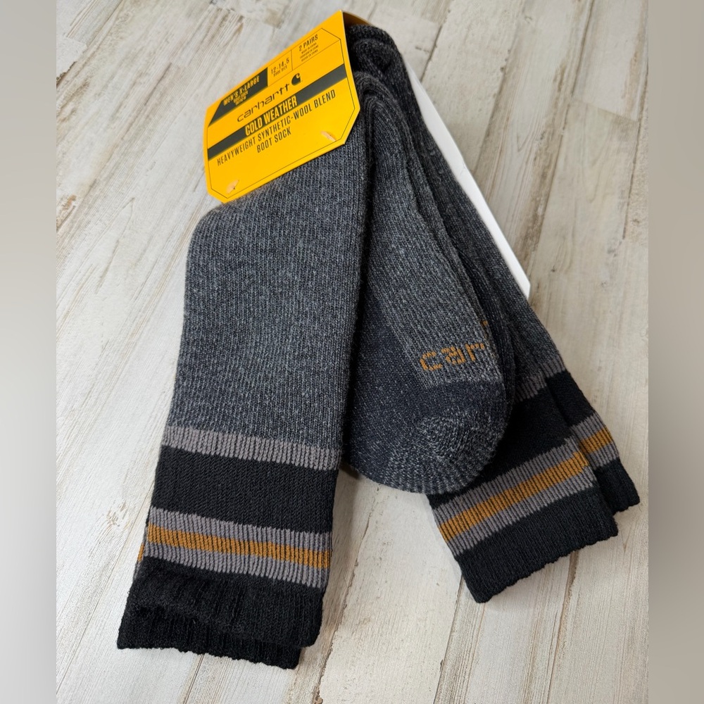 Carhartt Men's Dark Gray Wool Blend Boot Socks